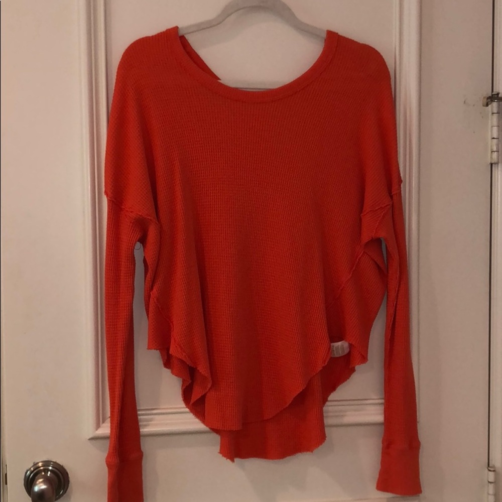 Orange Waffle Top